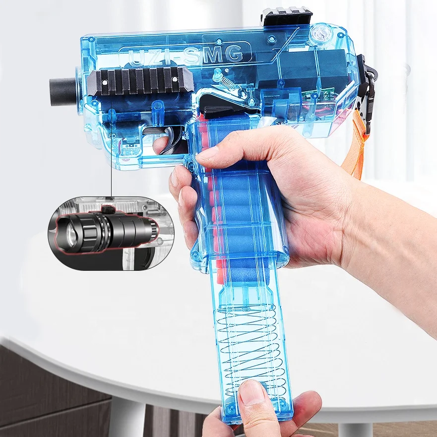 Amazon UZI submachine gun EVA мягкая пуля SMG взрыв стрельба дротик электрическая игрушечная пушка бластер подарок на день рождения игрушка для мальчиков спорта открытом