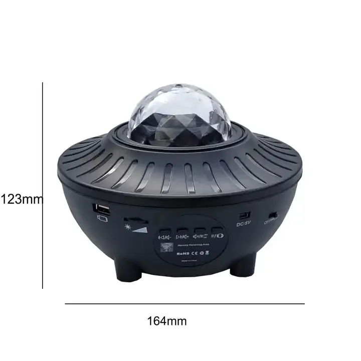 Remote Control BT Speaker Led RGB Laser Starry Sky Music Star Projector Water Wave Pattern Color Light