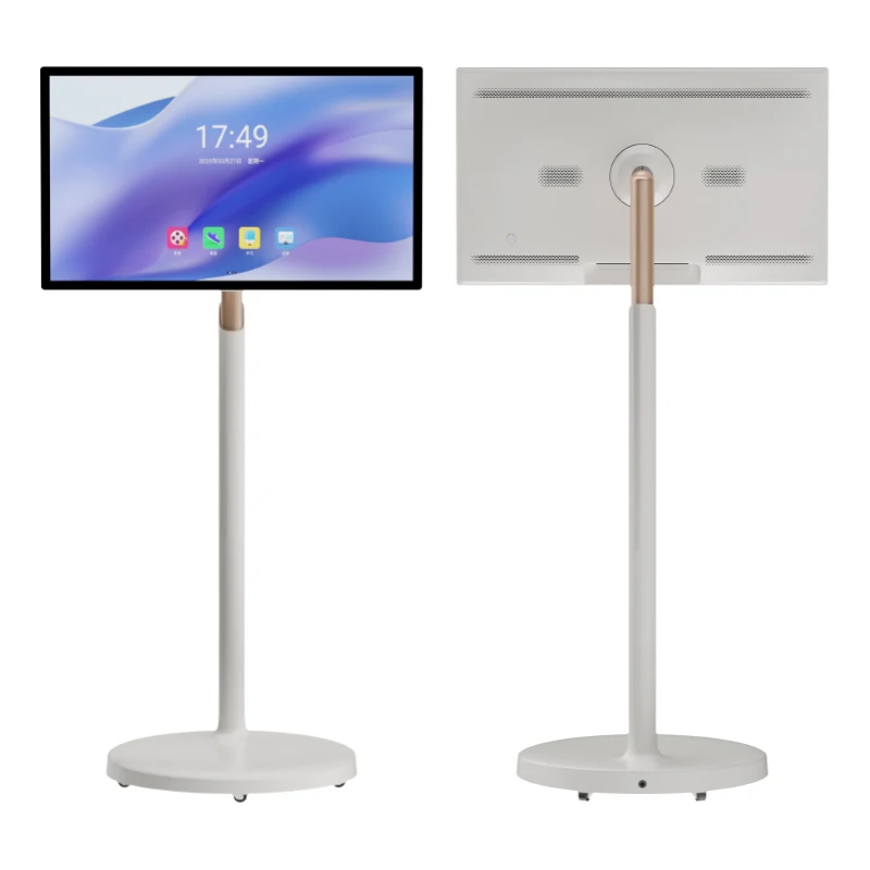 Jc Portable Tv 1920 * 1080 Smart Touch Screen Monitors Tv Floor Standing Mobile Stand By Me Smart Tvs 27Inch