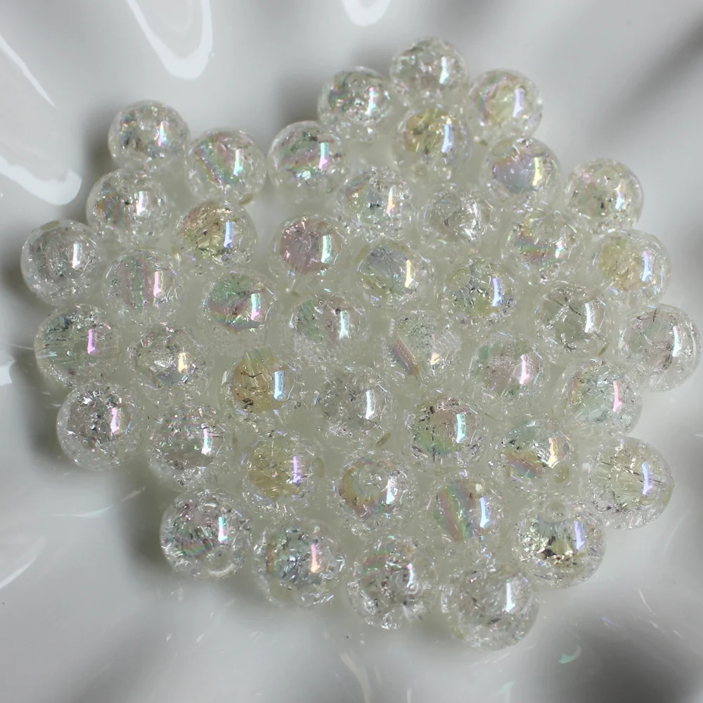 Amazon hotsale  8mm/10mm/12mm/14mm/16mm/18mm/20mm Acrylic Crackle AB Color Beads