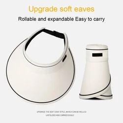 Foldable shell hat sunshade empty top big brim empty sun visors hat for women summer protection