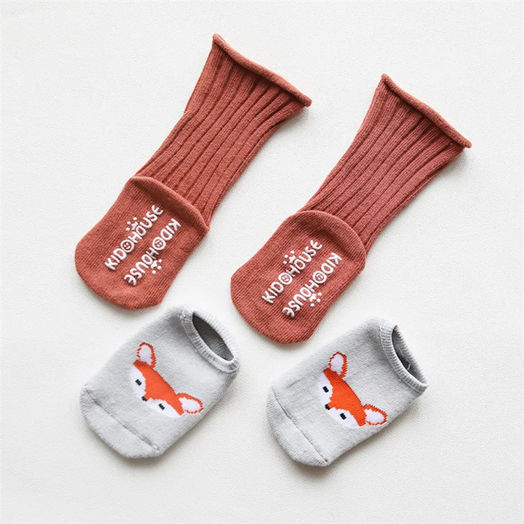 Wholesale Fox Rabit   Anti Slip Cartoon  Cotton Children  Kids Warm Winter  Baby Cartoon Socks Knee High