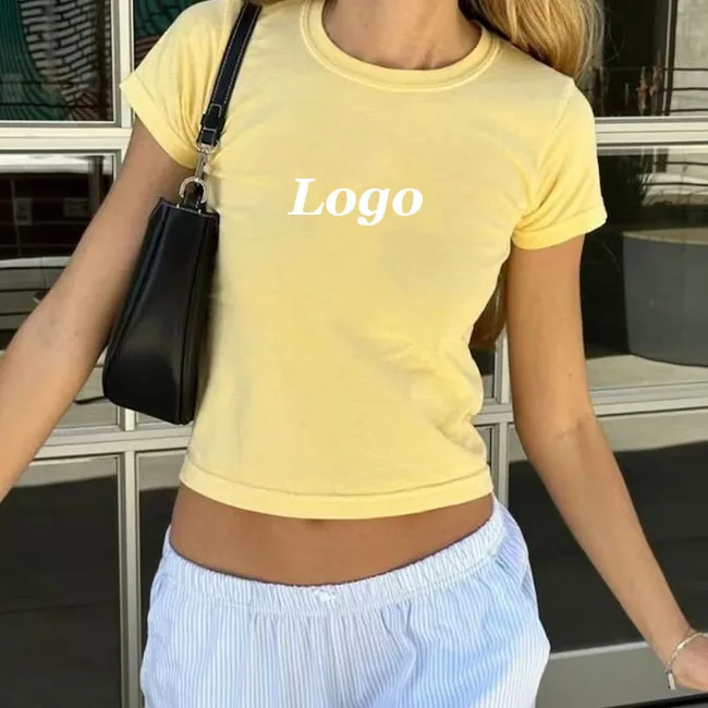 Summer Y2K Streetwear Crop Top Vintage Printing Baby Tee Rhinestone Cropped Anime T-shirt