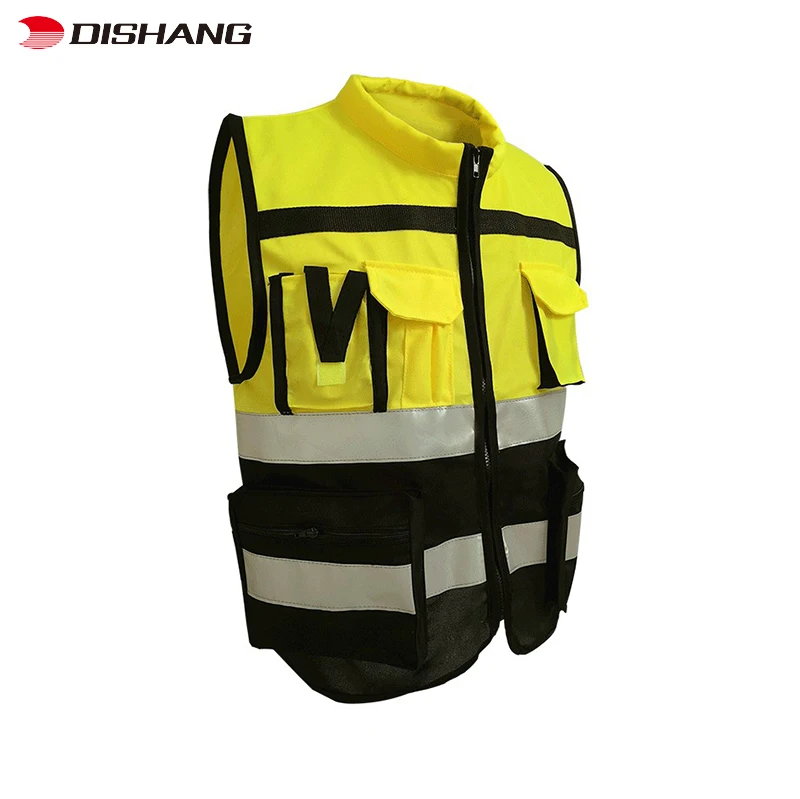 Wholesale Reflective Safety Vest Security Working Clothes with Zipper Construction 2022