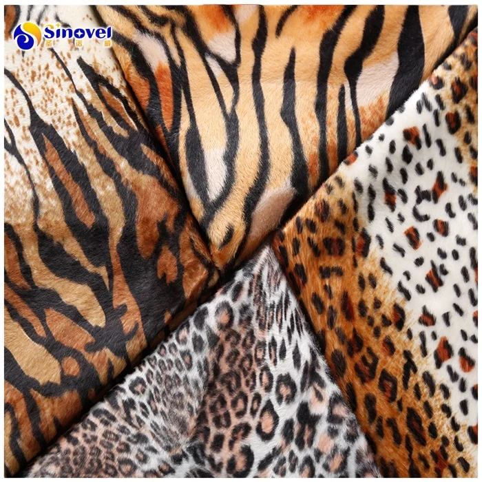 
Polyester knitted animal printed fleece fabric vlour printed velvet print fabric 