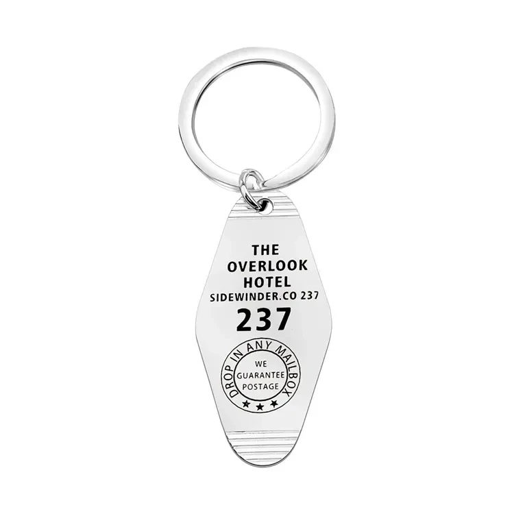 Customized Gift Metal Letters Blank Motel Keychain Hotel Keychain With A Metal Ring Promotional Hotel Keychains