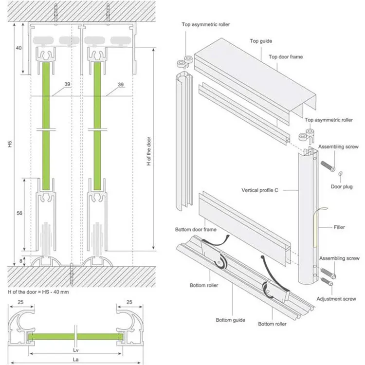 Sliding Door Aluminium Wardrobe Profile Aluminum Al Glass Door aluminium profile for wardrobe