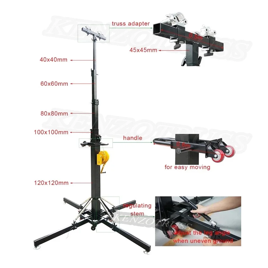 Aluminum Adjustable Height Speaker Stand DJ Lighting Stand Trusses for Events