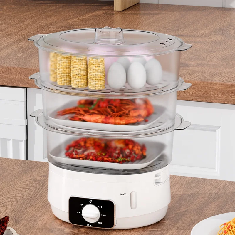 Kitchen Appliance Timing Food  Steam Cooker 13L 800w High-power Electric Vegetable/seafood Steamer