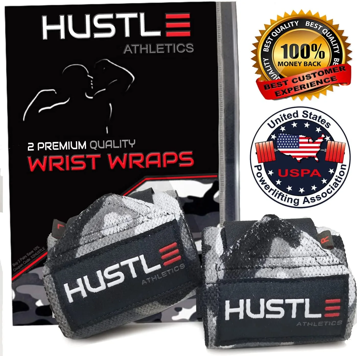 Athletics Wrist Wraps Weightlifting - Best Support for Gym & Crossfit - Brace Your Wrists to Push Heavier, Avoid Injury