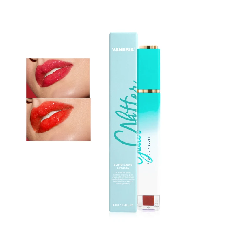 OEM Lip Tint Lip Gloss Private Label Custom 5 Colors Long Wearing Makeup Shimmery Glitter Lip Gloss