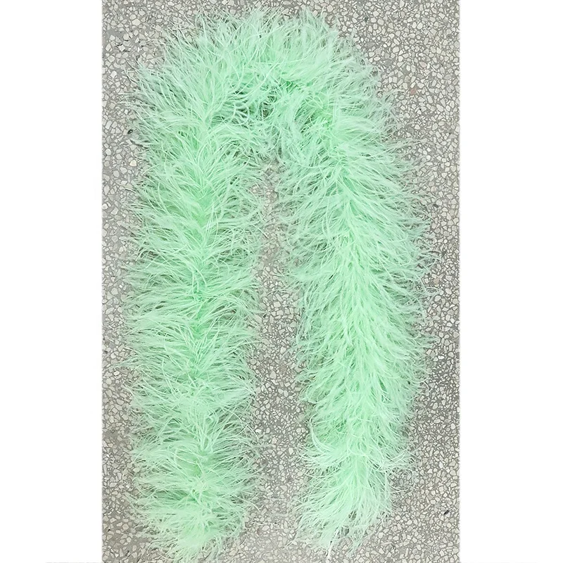 Dyed 10 ply plumas supplier white pink green ostrich feather boa for Craft women cloth dress carnival party