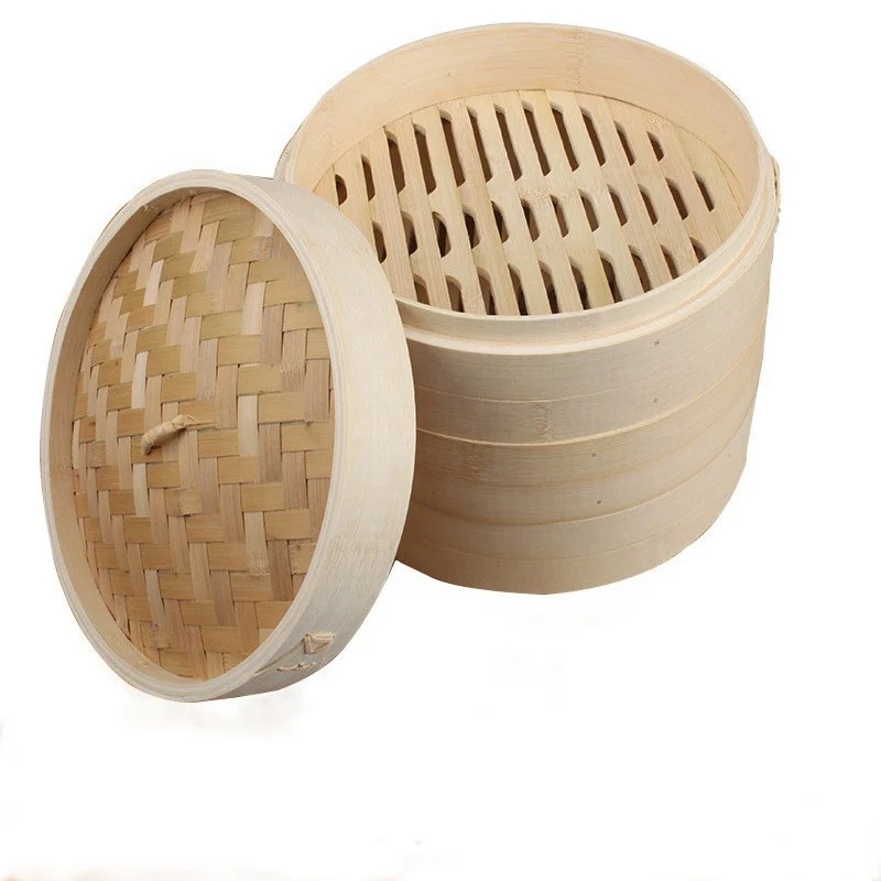 Zhuchaung Wholesale in China 2-Tier Steamer for Cooking Dumpling Cooking Rice & Vegetable Steamer Pot Bamboo Steamer Basket