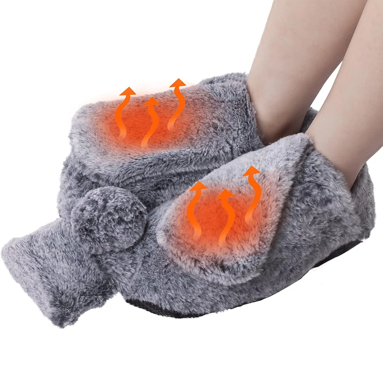 Topwill Multifunctional Plush Cover Hot Water Bag 2 Liter Large Rubber Hot Water Bottle for Feet Warm And Pain Relief