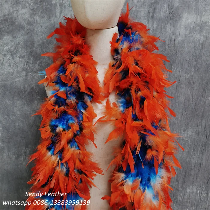 120g Heavy Boa Turkey Feather Boa Tipped Color Chandelle Boa for Party Christmas Carnival Costume
