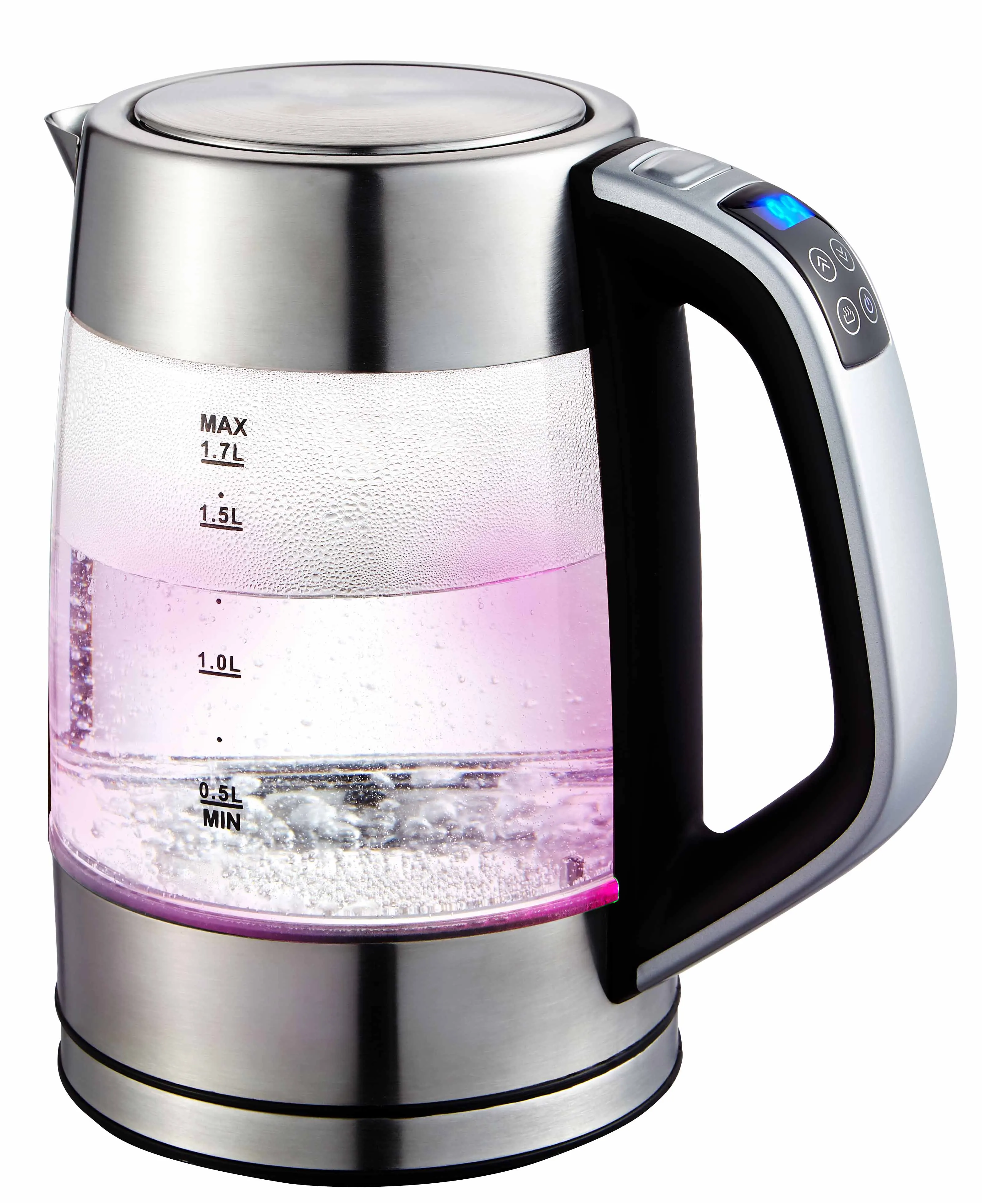 Home Kitchen Appliance Water Boiler 220V 1.7L LED Small Electric Glass Kettle