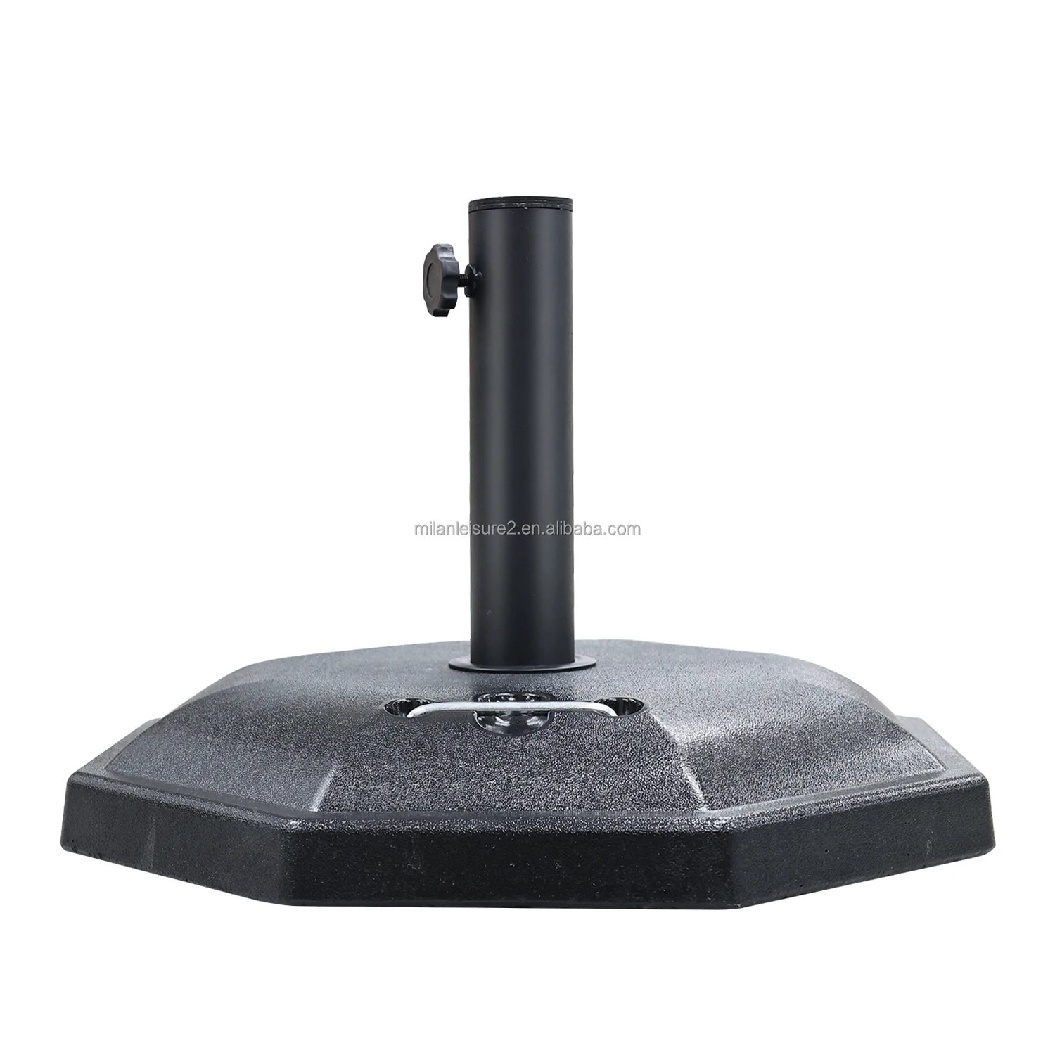 28KGS BLACK OCTAGONAL CEMENT UMBRELLA BASE WITH 2 HANDLES