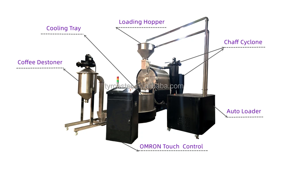 TY-TECH 20KG 30KG 50KG 60KG 120KG Coffee roasters industrial use factory coffee roasting machine