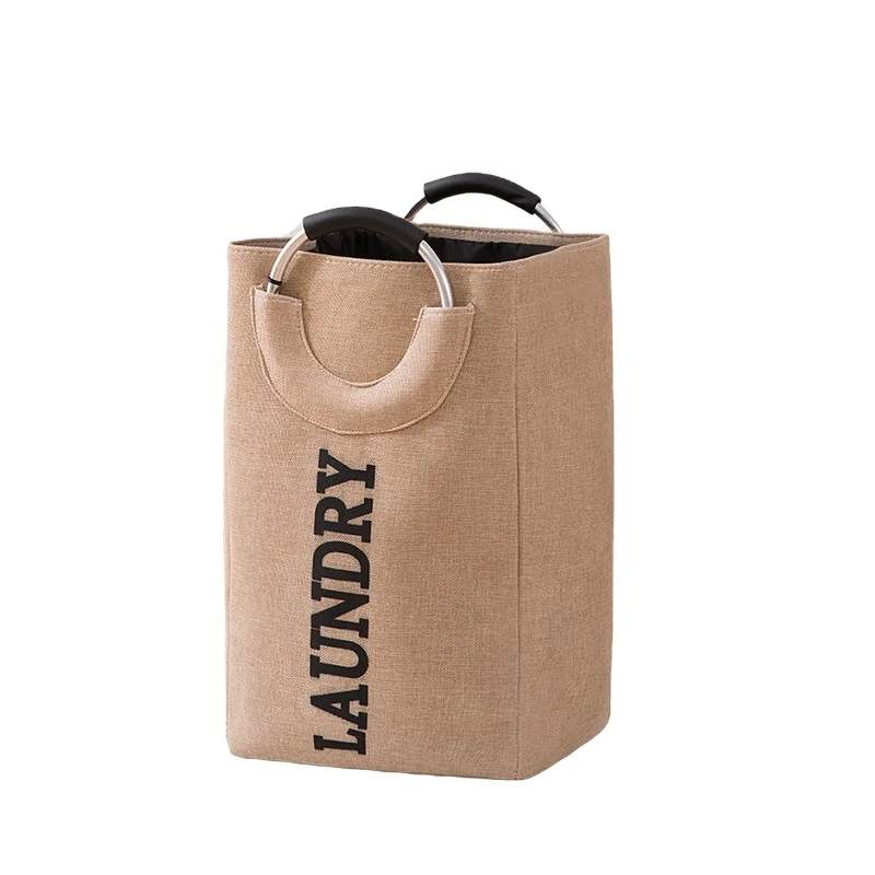 Оптовая продажа большой складной льняной холст Ванная комната для хранения из ткани стиральная Bin бельем складная корзина для белья с ручками