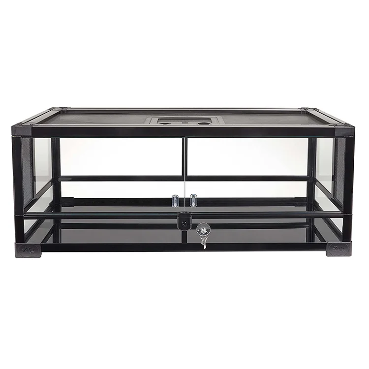 30x12x12 in Sleek Glass Reptile Habitat QuickBuild Terrarium Easy Setup Suitable for All Types of Pets