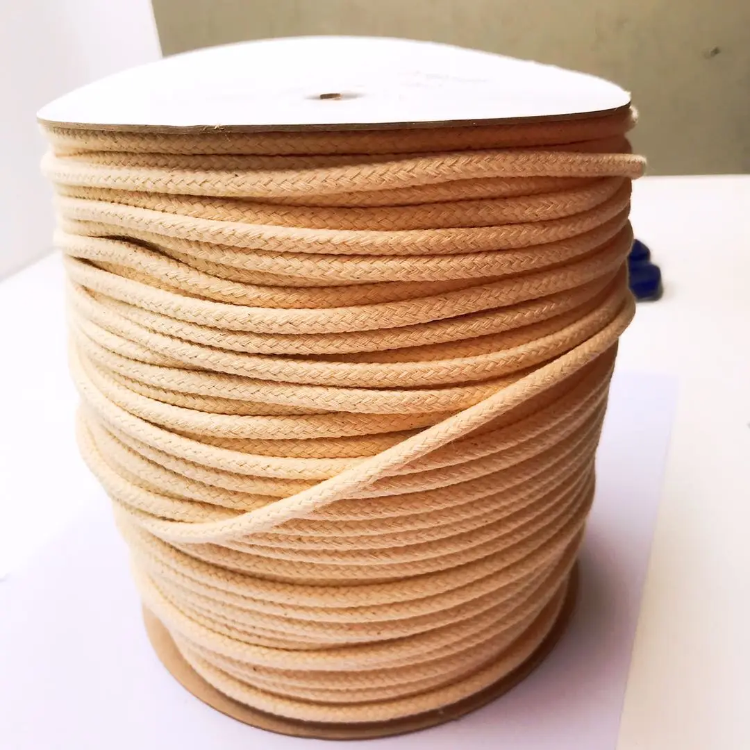 
5mm natural color round cotton cord 