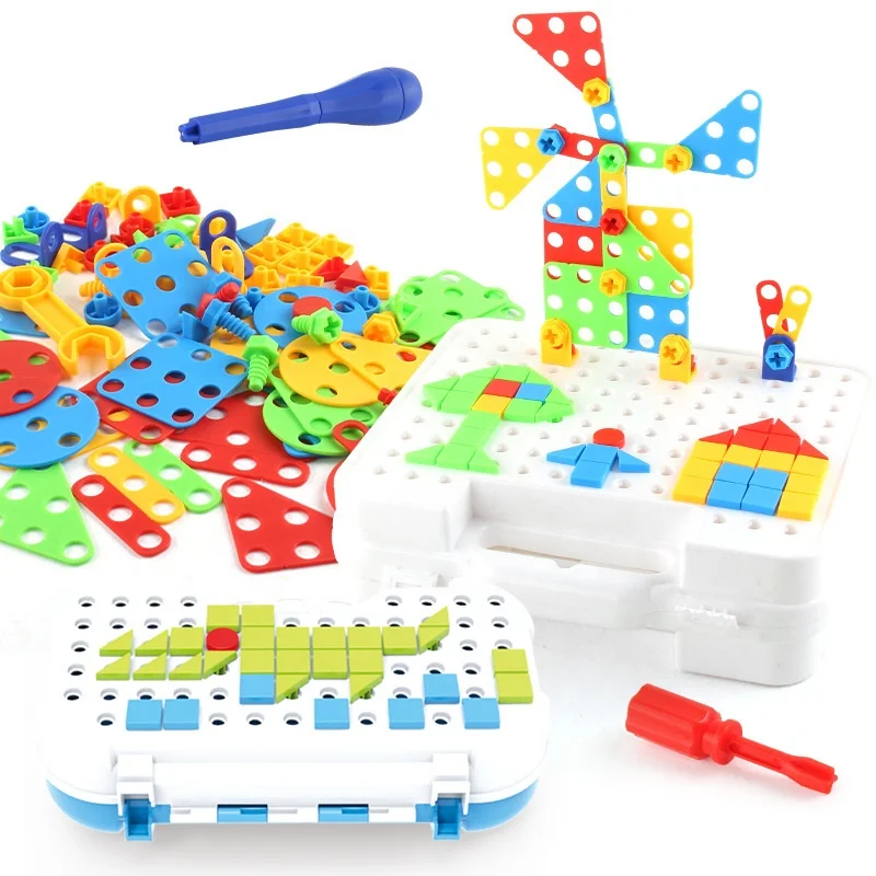 Preschool Educational Building Toys Kids Construction Engineering Tool Set Learning Tinker STEM Toys Nuts & Bolts Blocks for Kid
