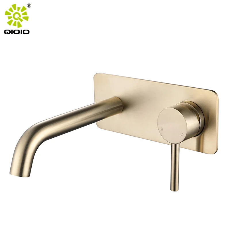 Lead free SUS304 stainless steel PVD brush rose gold panel hot cold concealed mixer tap