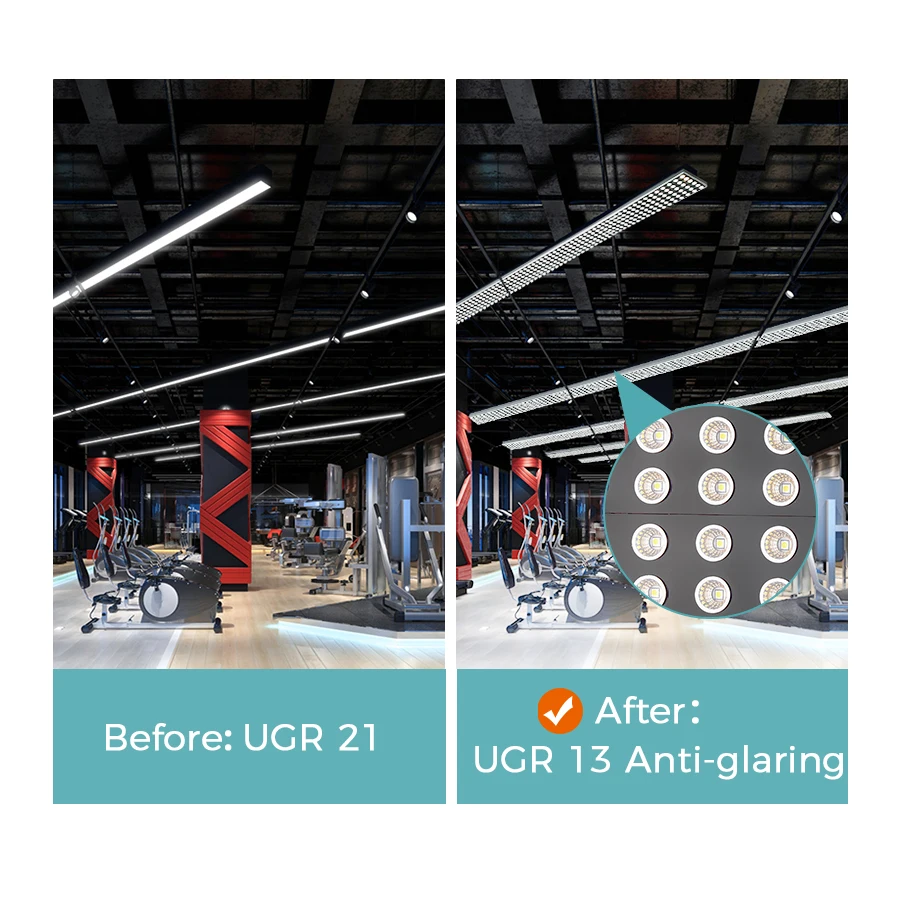 36W 42W UGR13 1200x130mm square LED Linear Mounted ceiling led light for bedroom