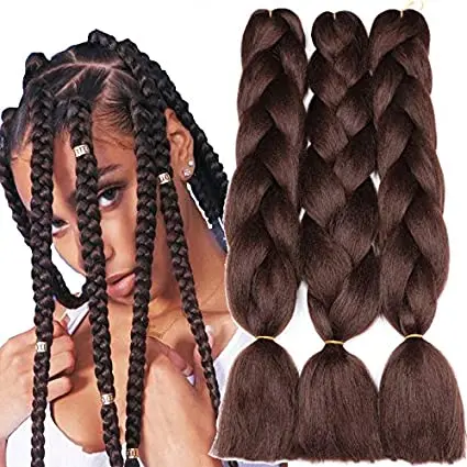 Synthetic Jumbo African Braids Crochet Hair Ombre 3 Tone Yaki Jumbo Braiding Hair Extension 3PCS/PACK 100G