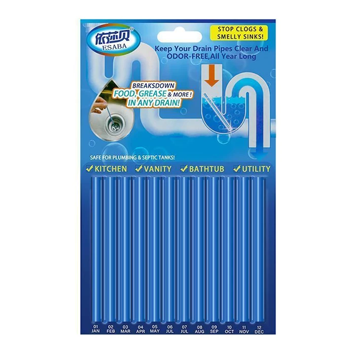 
Drain Pipe Cleaner Sticks San-Sticks Remove Bad Drain Odours 