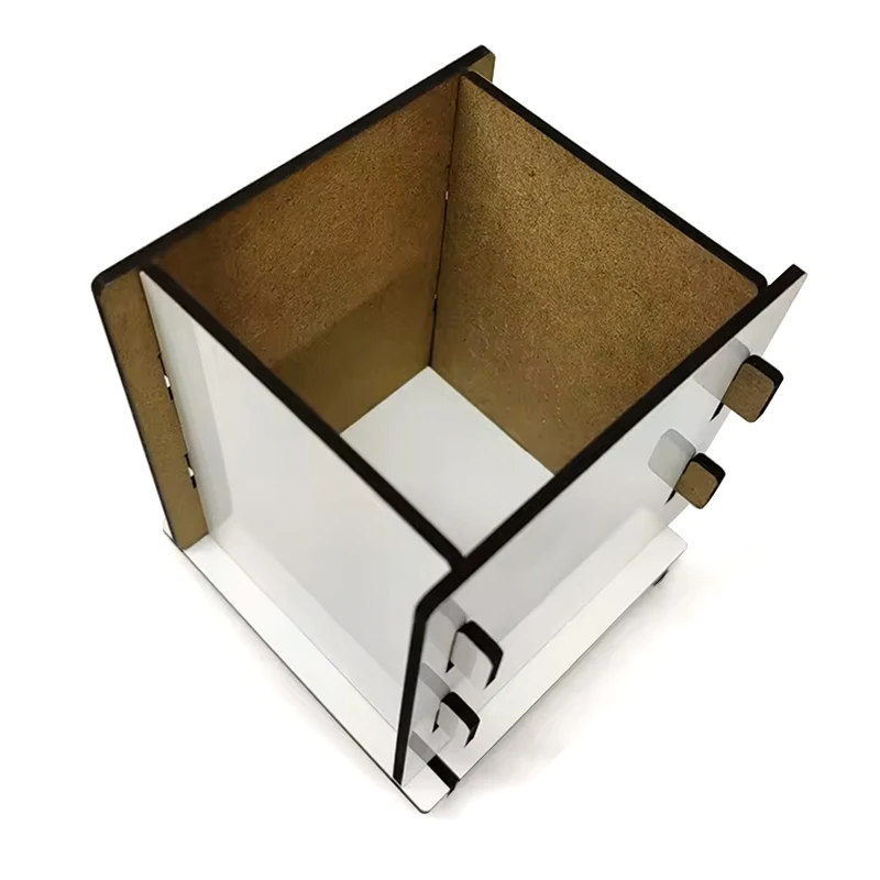 Personalized DIY Logo Wooden MDF Pencil Holder Box Sublimation Blank MDF Pen Holder