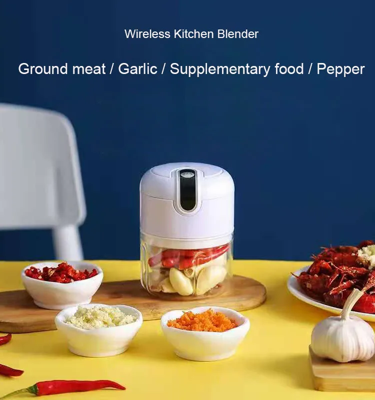 new arrival multi-purpose portable garlic onion Meat Electric Mini Usb Rechargeable Multifunction food quick chopper