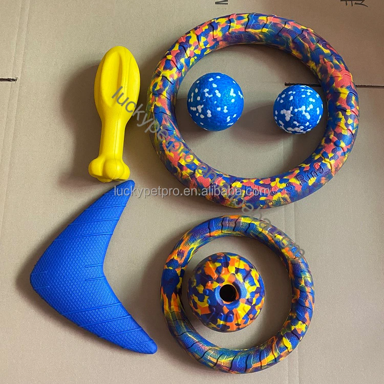 Pet dog chew camouflage ball EVA foam material pet playing dog toy solid chew eva dog foam balls