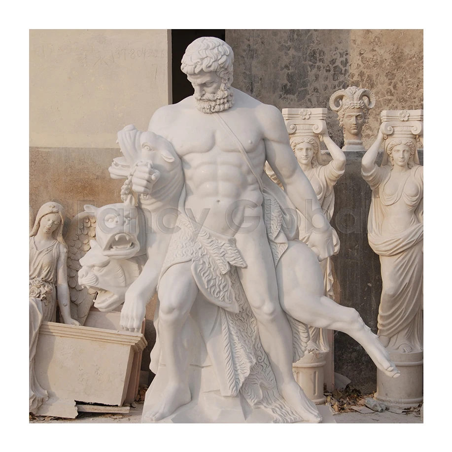 Hand Carving Marble Roman Ancient Greek Statue Hercules Sculpture