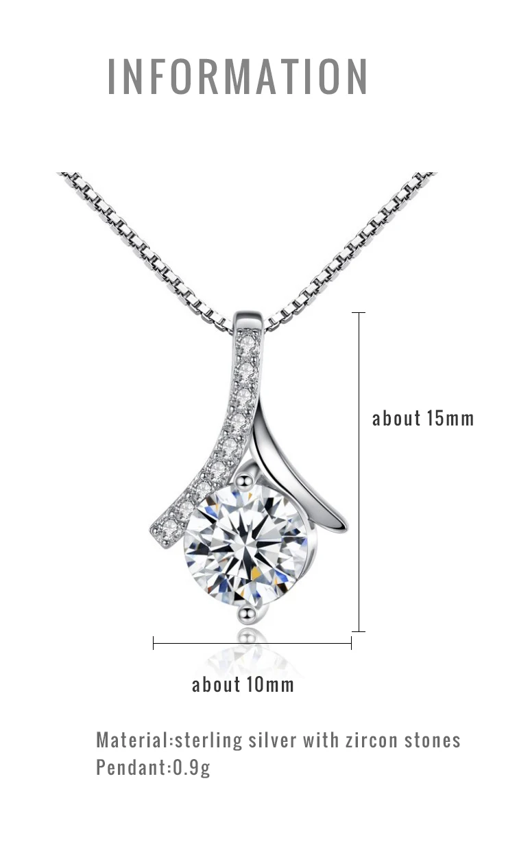 fashion jewelry pendants women 925 luxury zircon pendant dainty sterling silver pendants for necklace