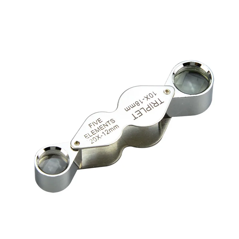 MG22181 Dual Lens Unique Magnifying Glass Manufacturers in China 10x 20x Magnifier Triplet Lens