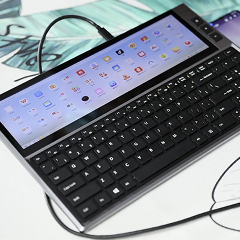 1080P HD 2 in 1 Keyboard Monitor Universal Mobile Phone Computers Dual Screen Extender Portable Gaming Split Screen LCD Monitors