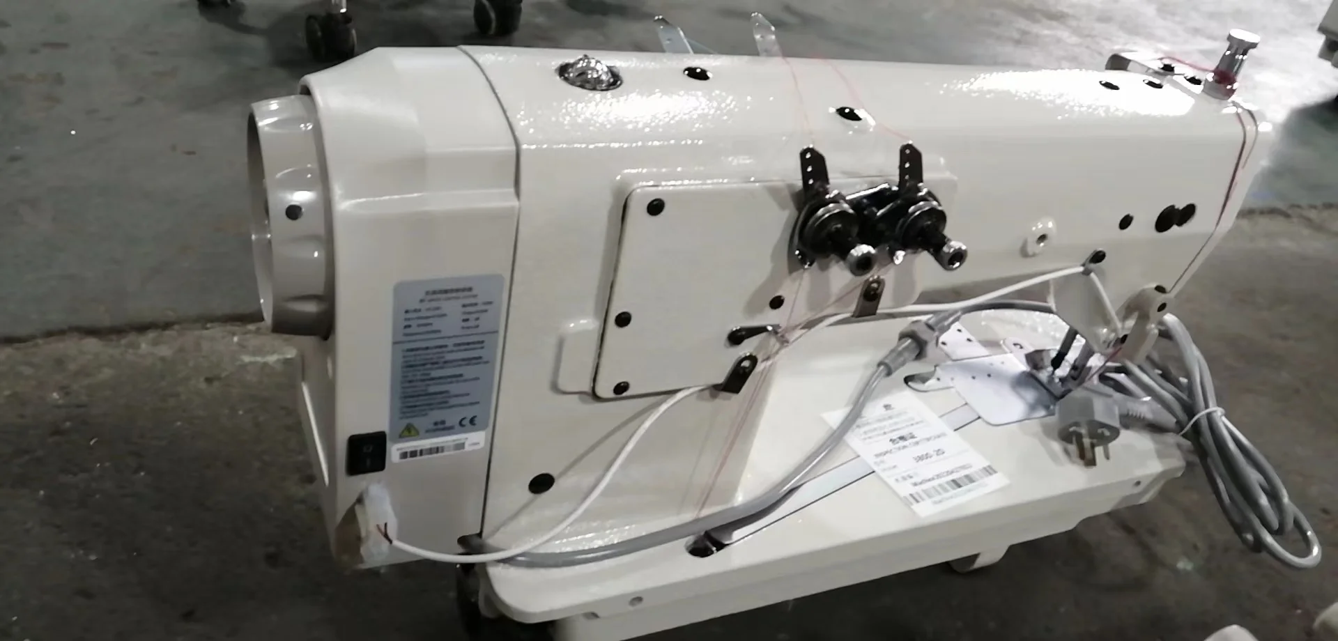 ST 3800-2D/PL  direct drive double needle chain stitch with puller lcokstitch sewing machine