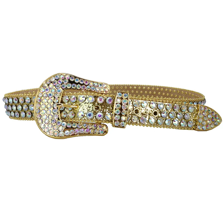 2020/2021 New Arrival Rhinestone Gold Coloured Rhinestone Waist Belt
