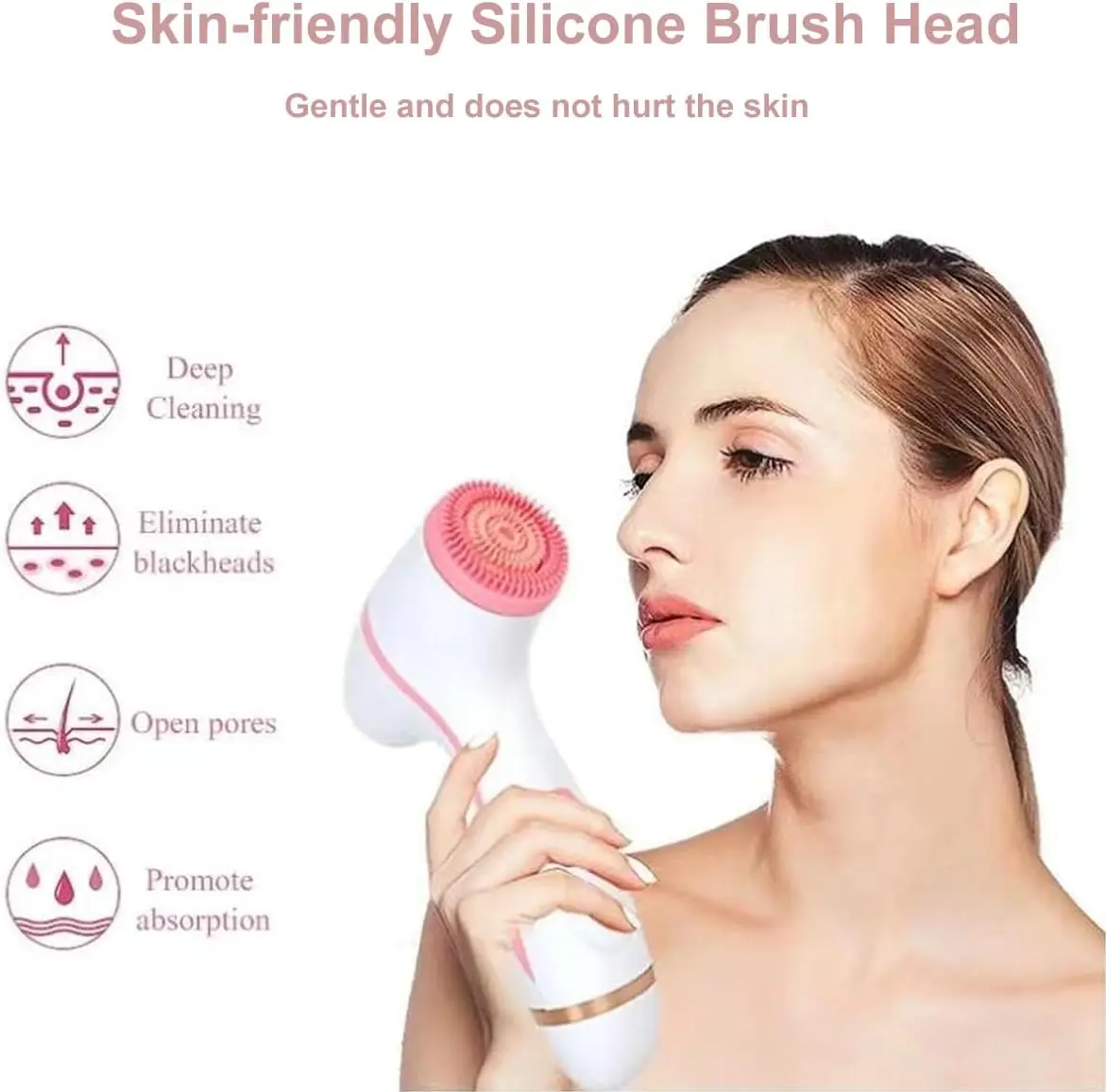 3 IN 1 Face Cleaning Brush For Deep Cleansing  IPX7 Waterproof Electric Silicone Facial Cleaner Face Skin Cleaner