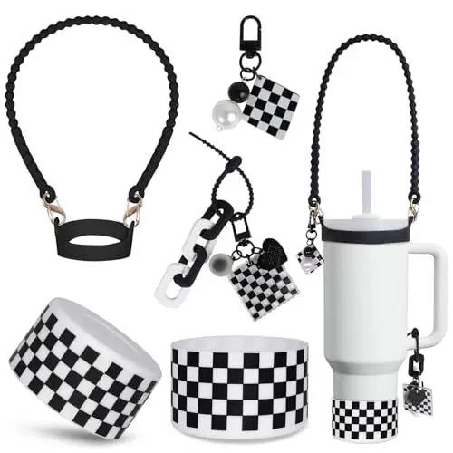 Tumbler Boot Handle Lanyard Holder Keychain Cup Pendant Handle Charms Straw Topper 40oz Bottle Accessories 5pcs Sets