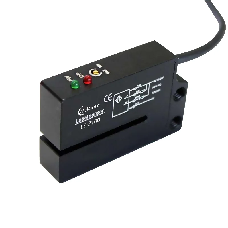 4-wires PNP Label Detection Photoelectric Fork Label Sensor for package machine