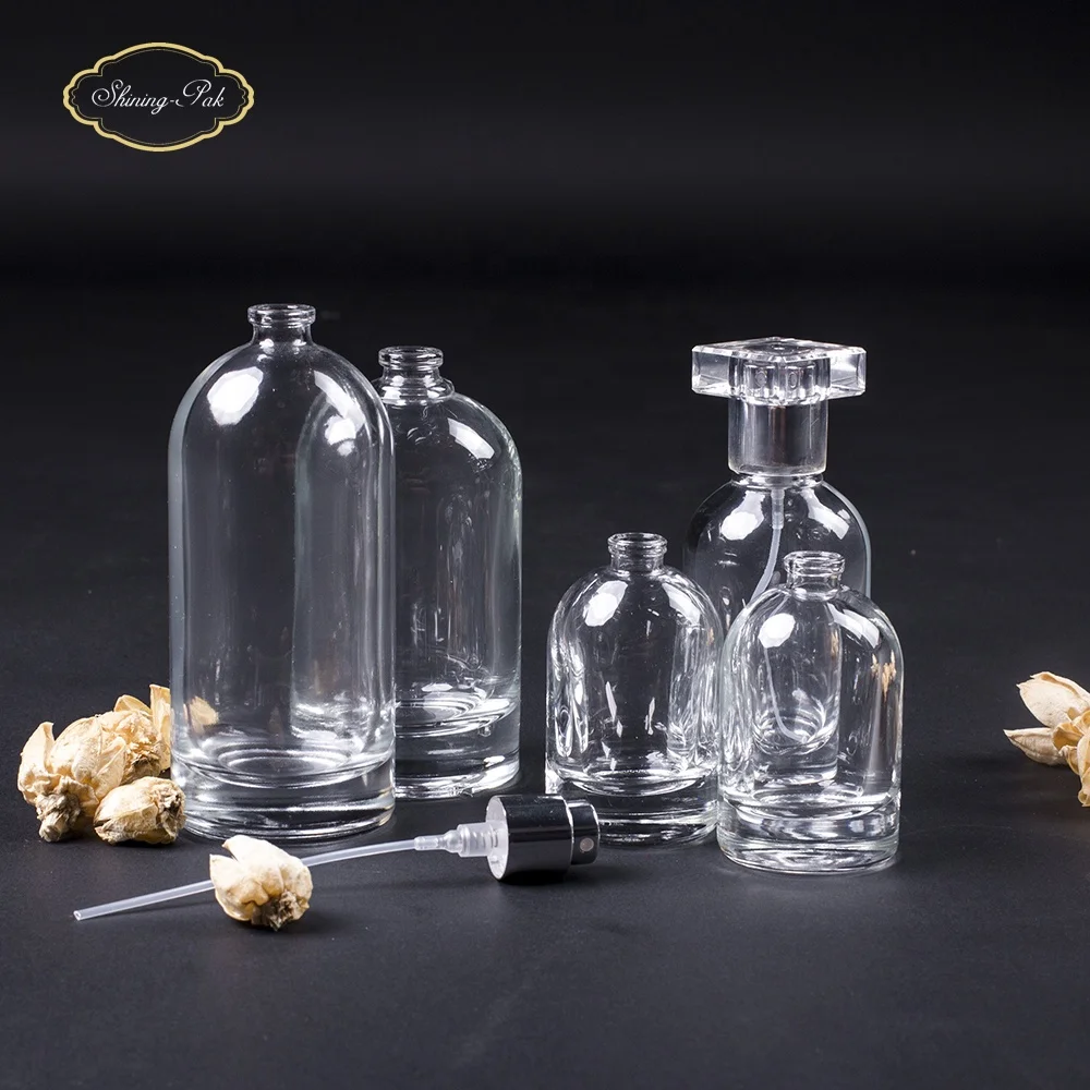 OEM High Quality Empty Cylinder Transparent Cosmetic Glass Bottle Unique Round Perfume Bottle
