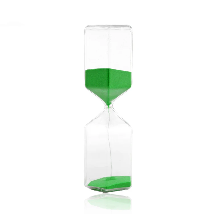 green 5.1 Inch White Sand Clock.Large Sand Watch 2 Min. Colorful Hour Glass Sandglass for Kids