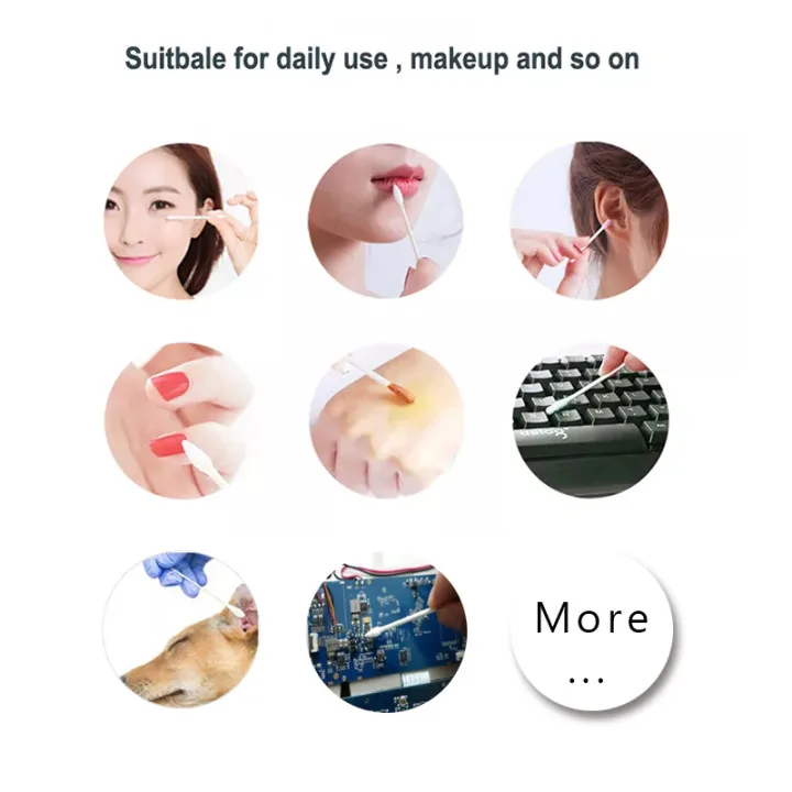 Double Head Cleaning Stick Pink Pointed Qtips Ear Cleaning Sticks Buds Cotton Swabs Of 500Units