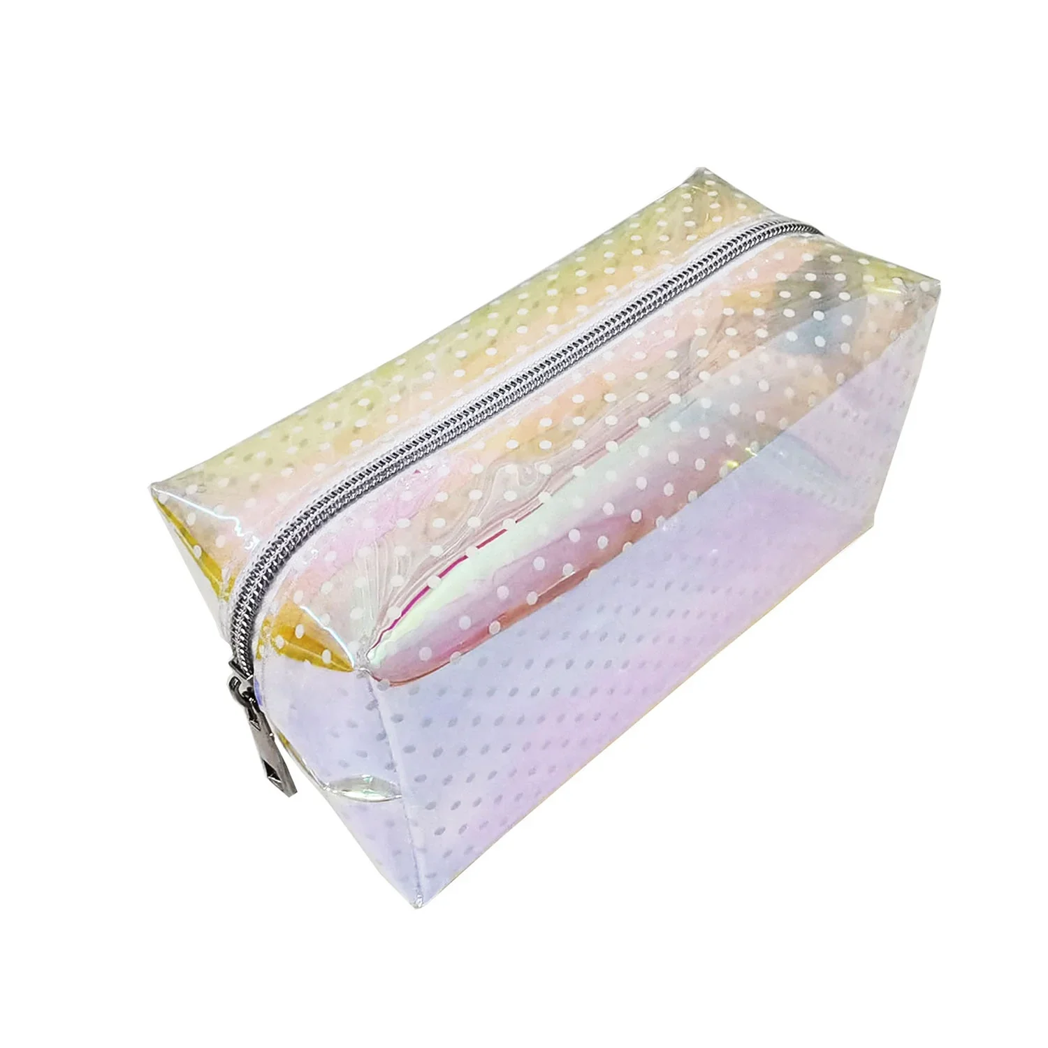 Custom Holographic Iridescent TPU PVC Women Make up Pouch Zipper Bag Cosmetic Bags Laser Bags