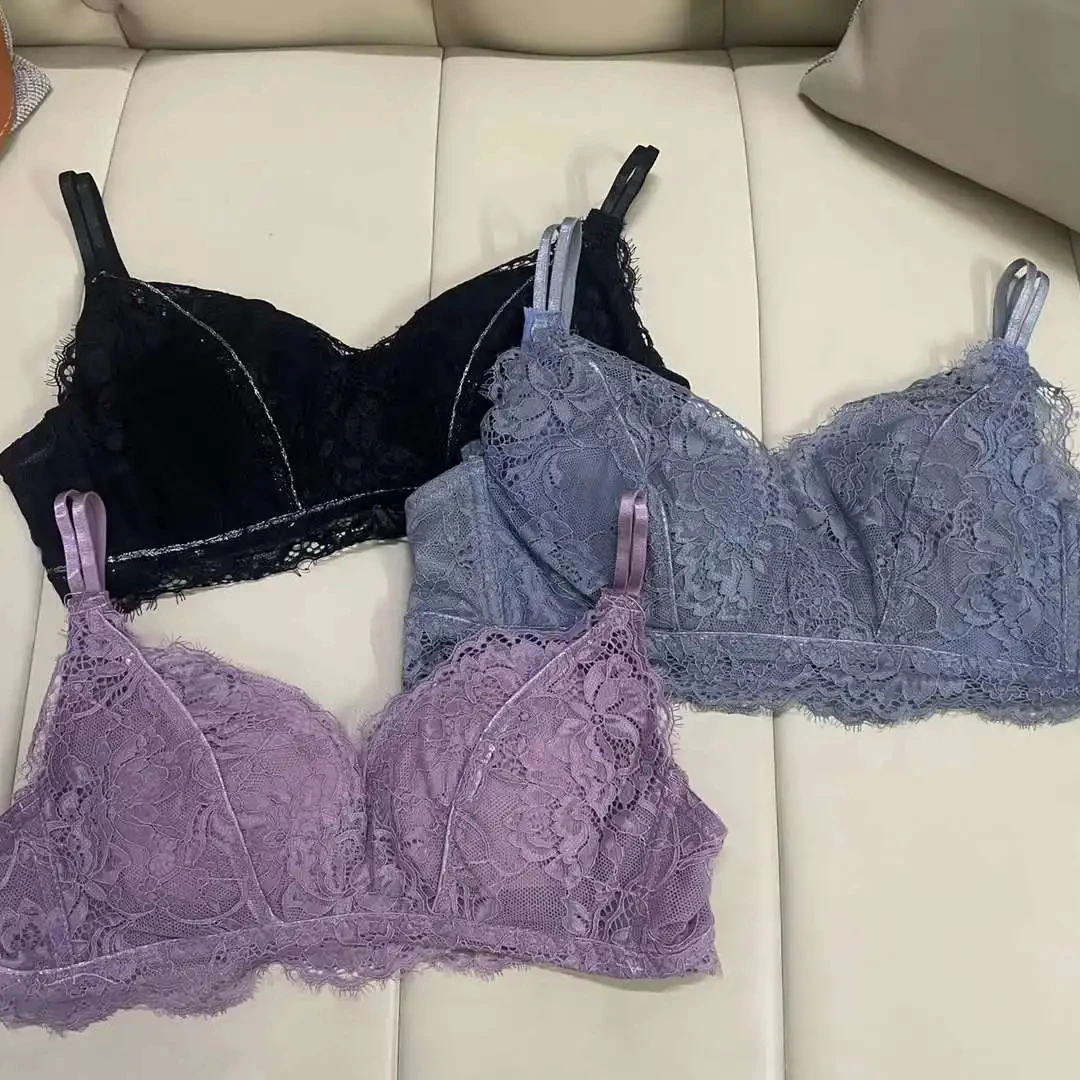 wrap chest woman chest boob Lace Bra Sexy French Triangle Cup suspenders beautiful back tube top