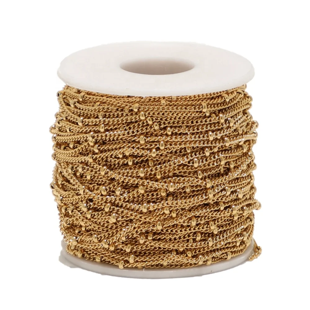 Stainless Steel Satellite Curb Ball Beaded Chains DIY Jewelry Making Accessories Necklace Bracelets