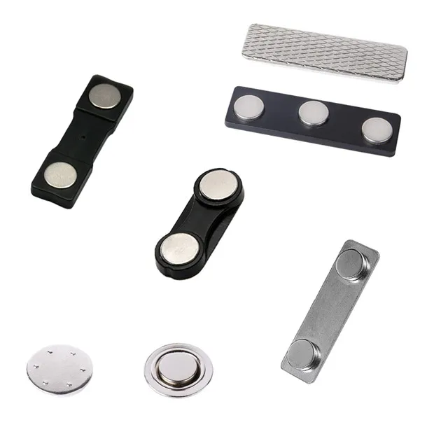 Round Magnetic ID Badge Holder Reusable Blank Metal Button Badge Magnetic Name Badge Fastener Holder