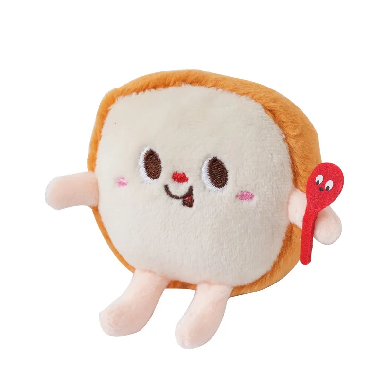 Cute Plush Keychains Toys Trend Fashion Soft Plush Doll Food Chips Hamburger Chicken Leg Toast Bread Plush keychains toys